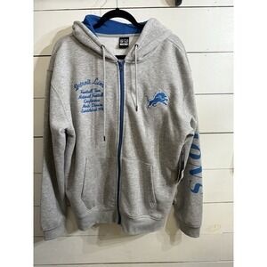 Detroit Lions Football‎ Embroidered NFL Apparel Full Zip Hoodie Men's M NWT